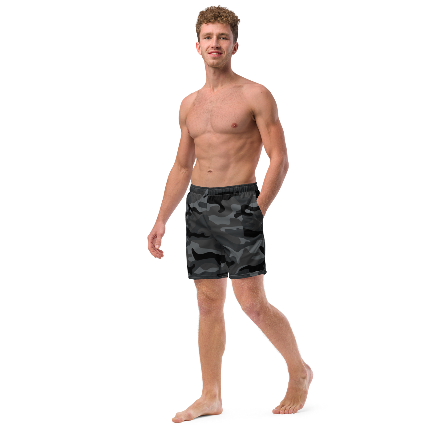 Black Camo Swim Trunks