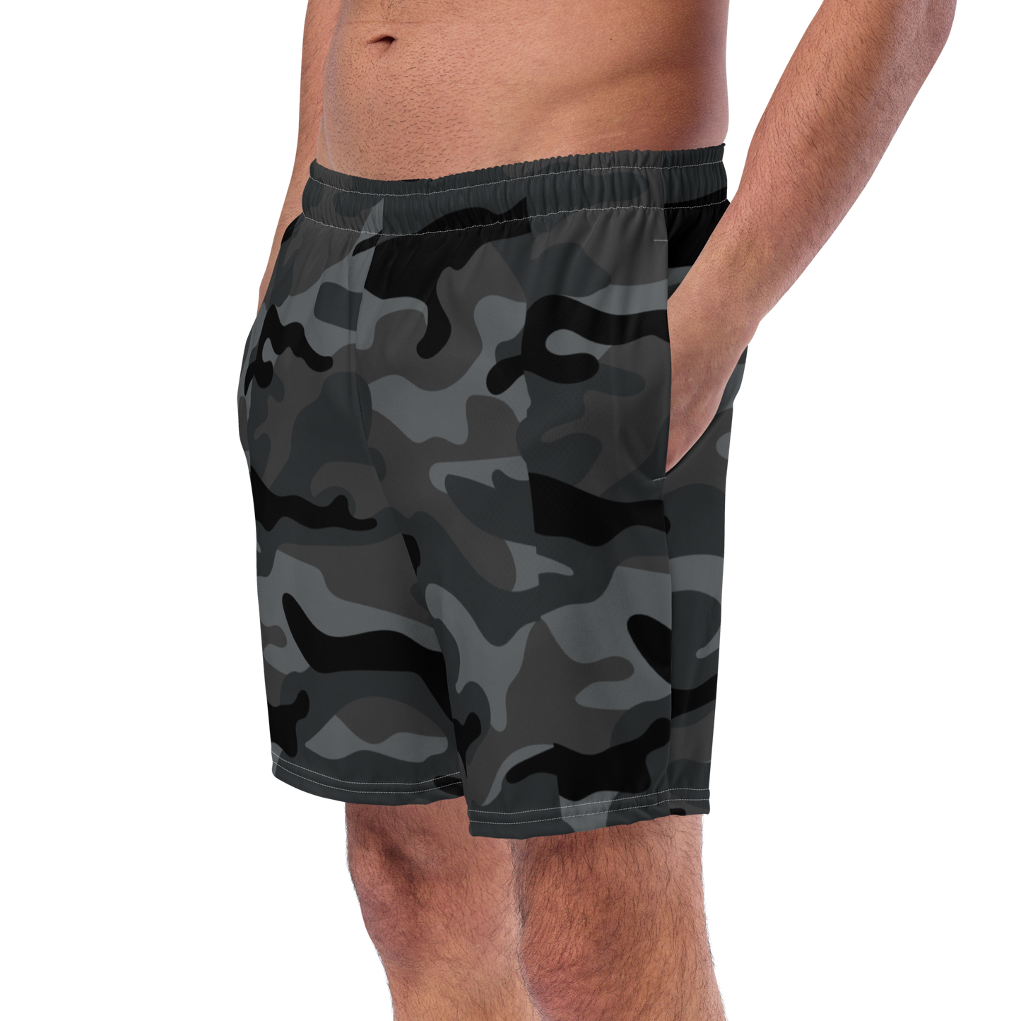 Black Camo Swim Trunks