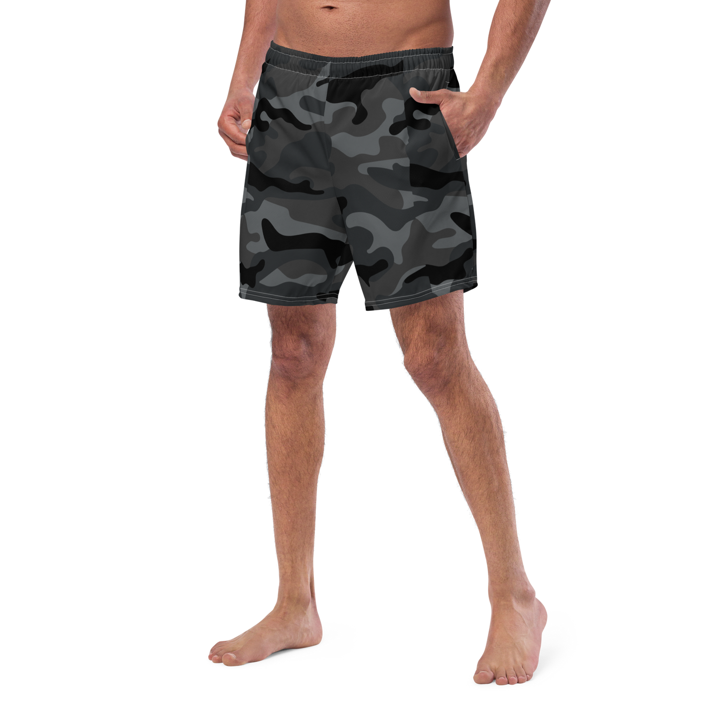 Black Camo Swim Trunks