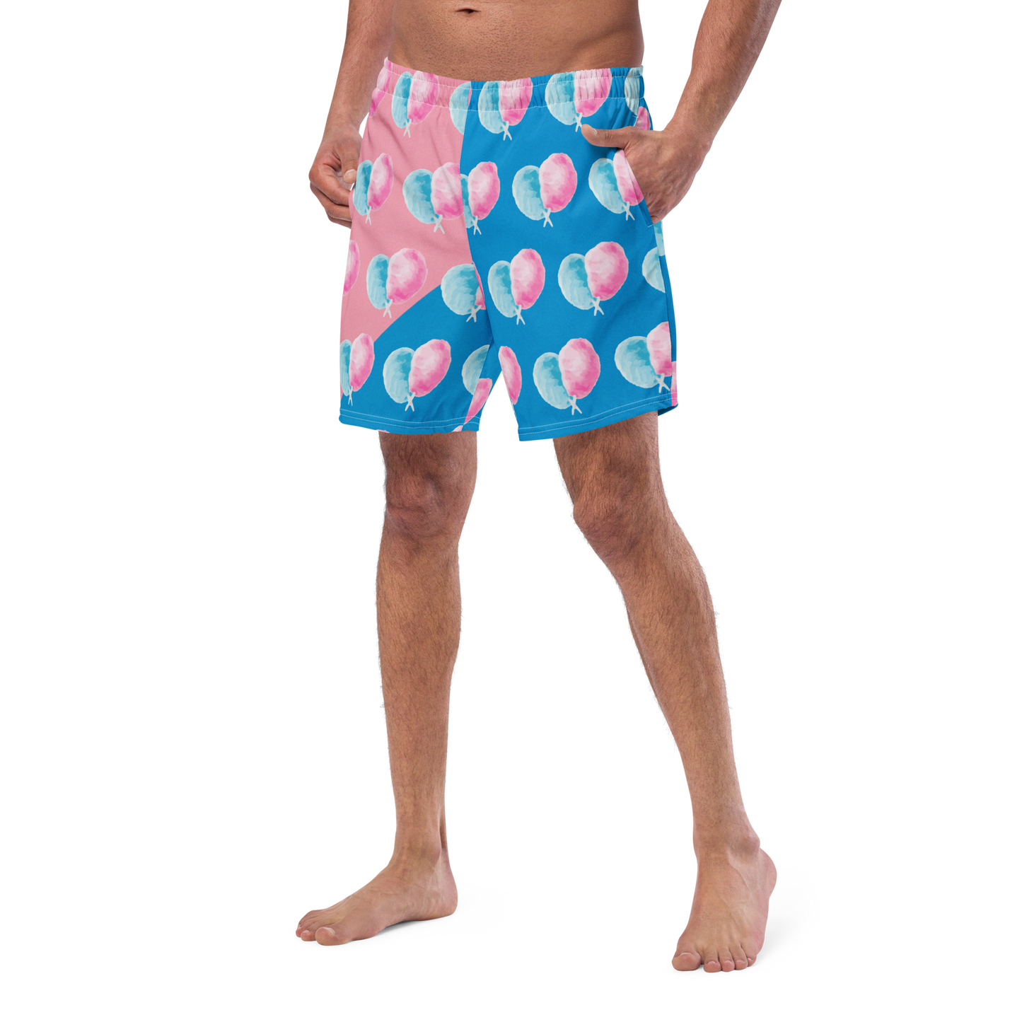 Cotton Candy King Pattern Swim Trunks