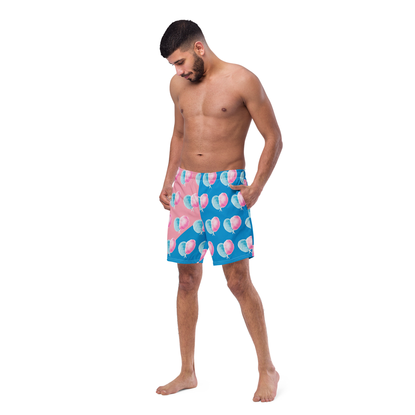 Cotton Candy King Pattern Swim Trunks