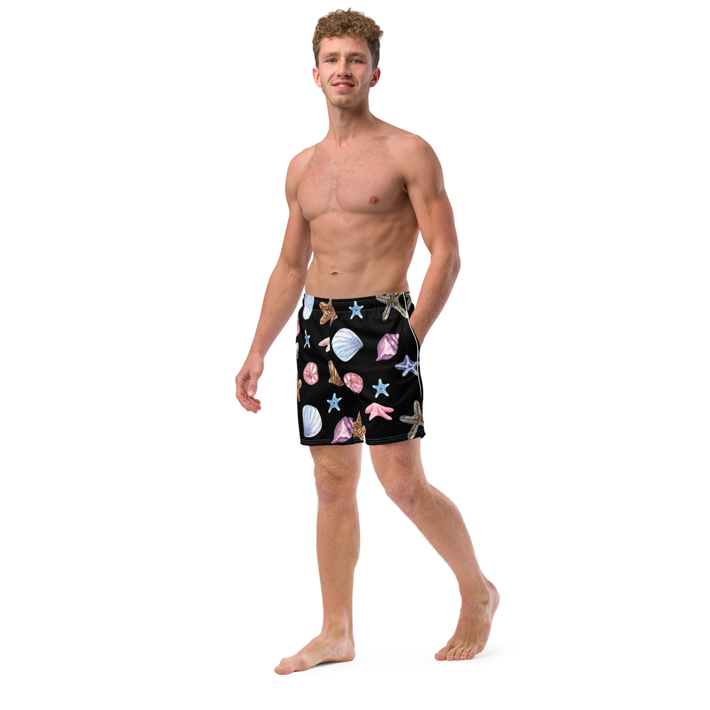 Seashell Pattern Swim Trunks