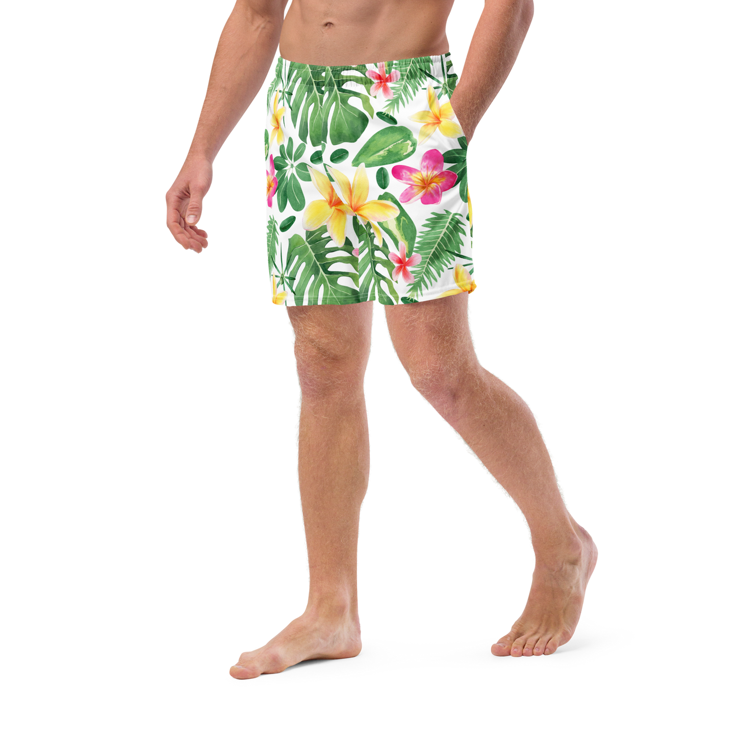 Tropical Plants Pattern Swim Trunks