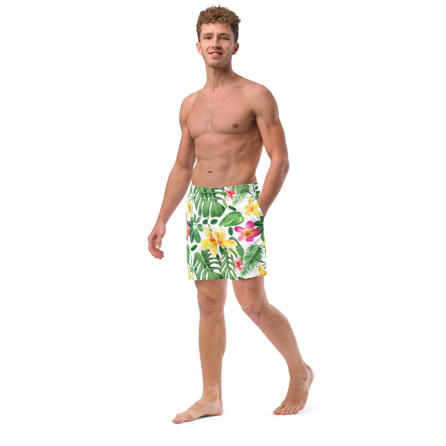 Tropical Plants Pattern Swim Trunks