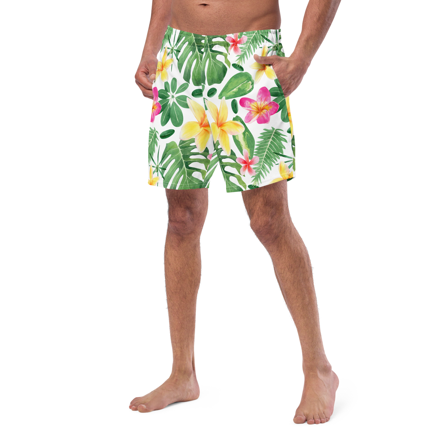 Tropical Plants Pattern Swim Trunks