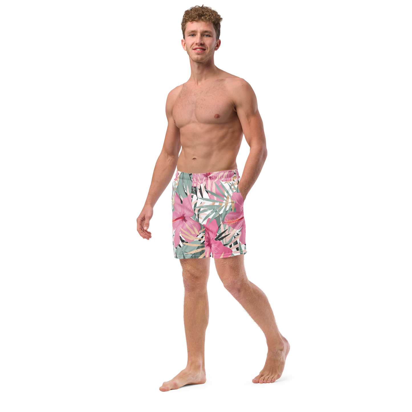 Tropical Flower Pattern Swim Trunks