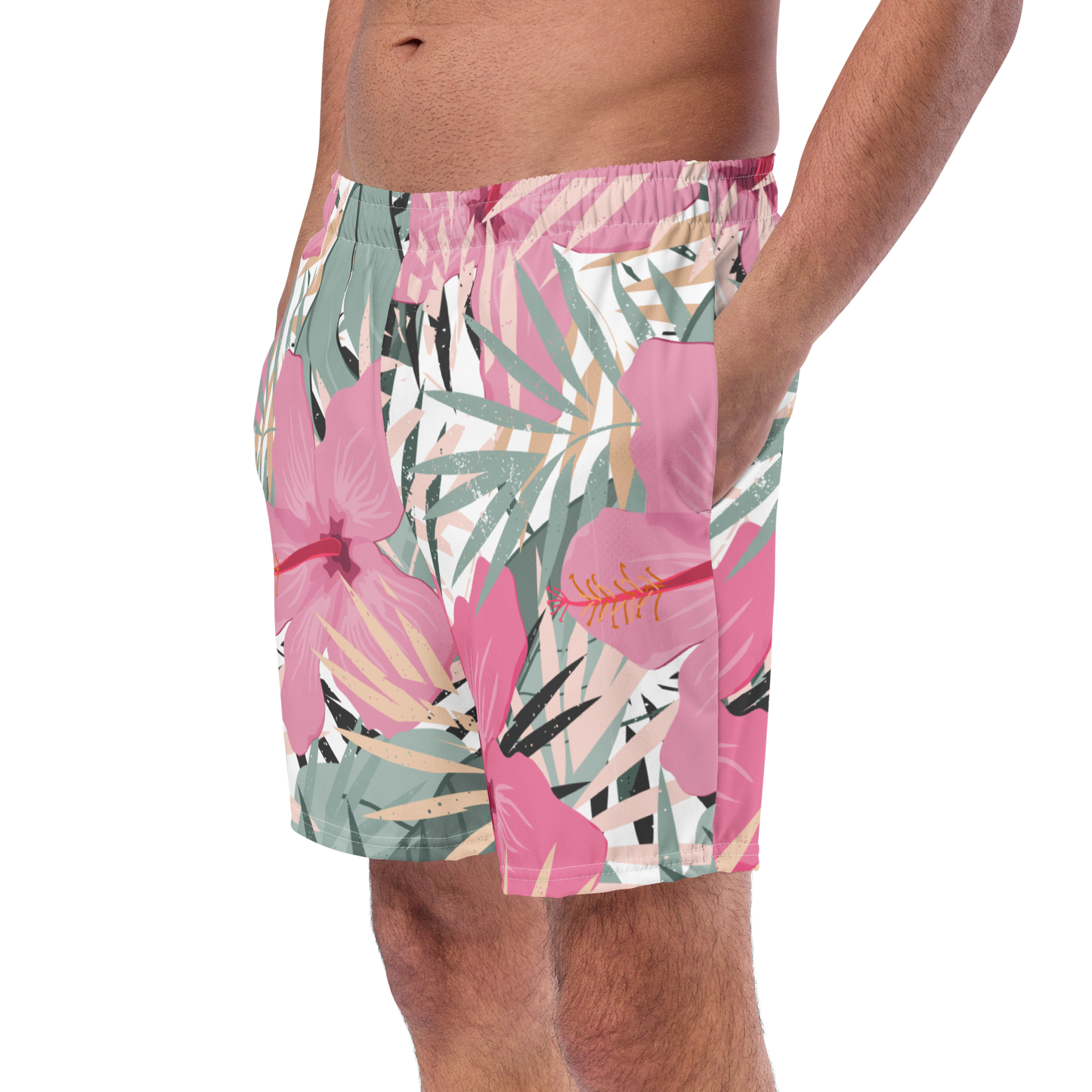 Tropical Flower Pattern Swim Trunks