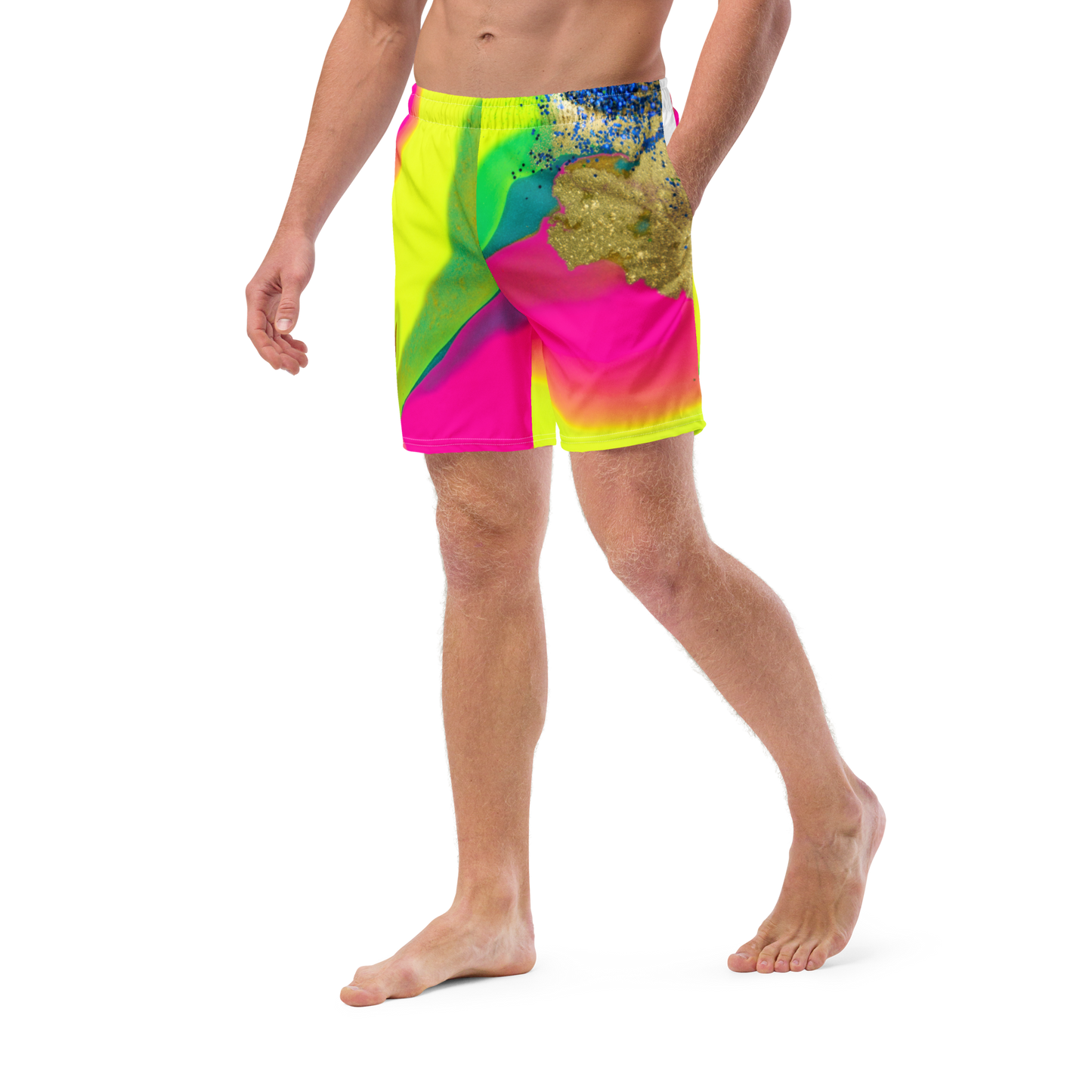 Glitterbomb Print Swim Trunks