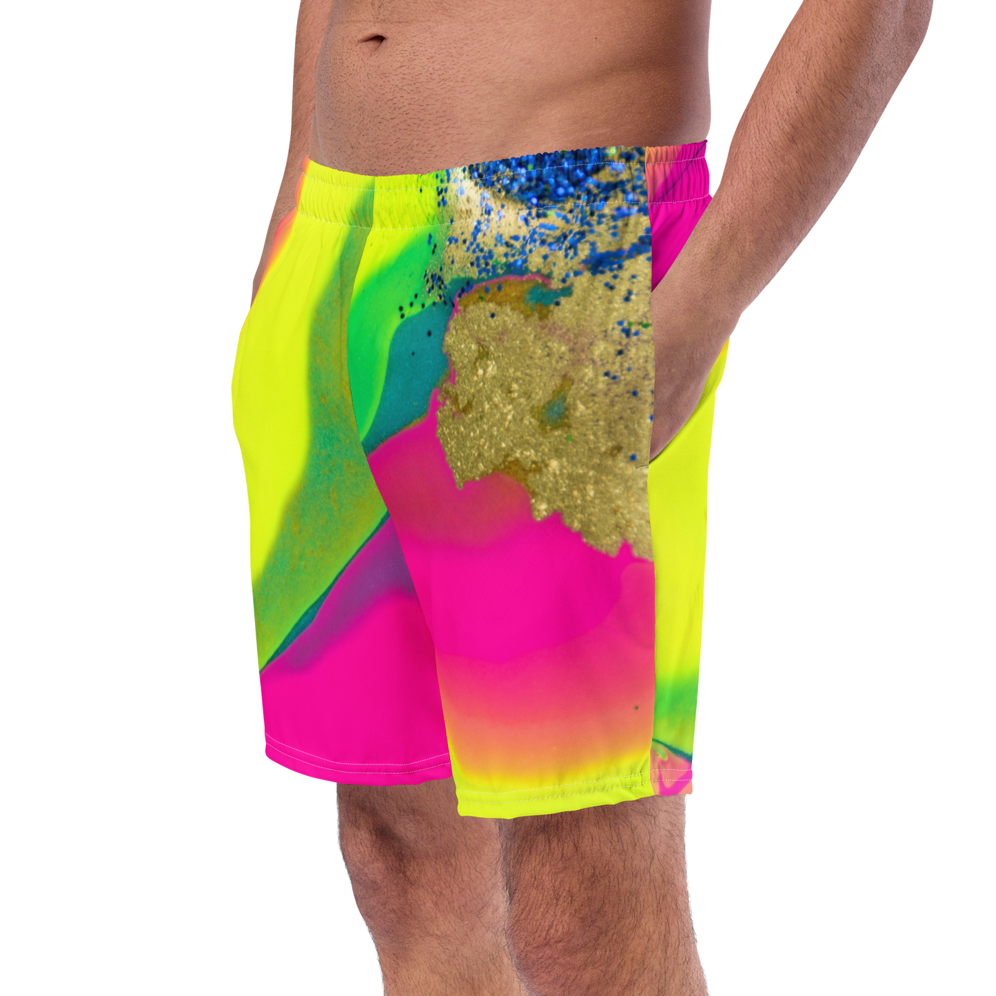 Glitterbomb Print Swim Trunks