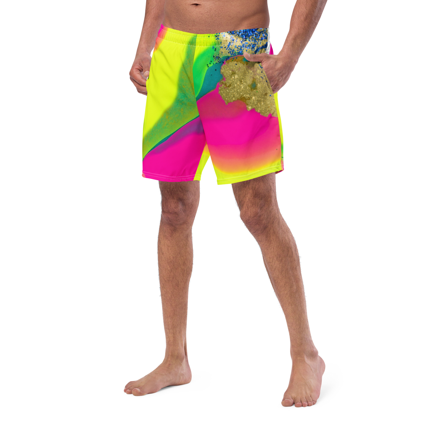 Glitterbomb Print Swim Trunks