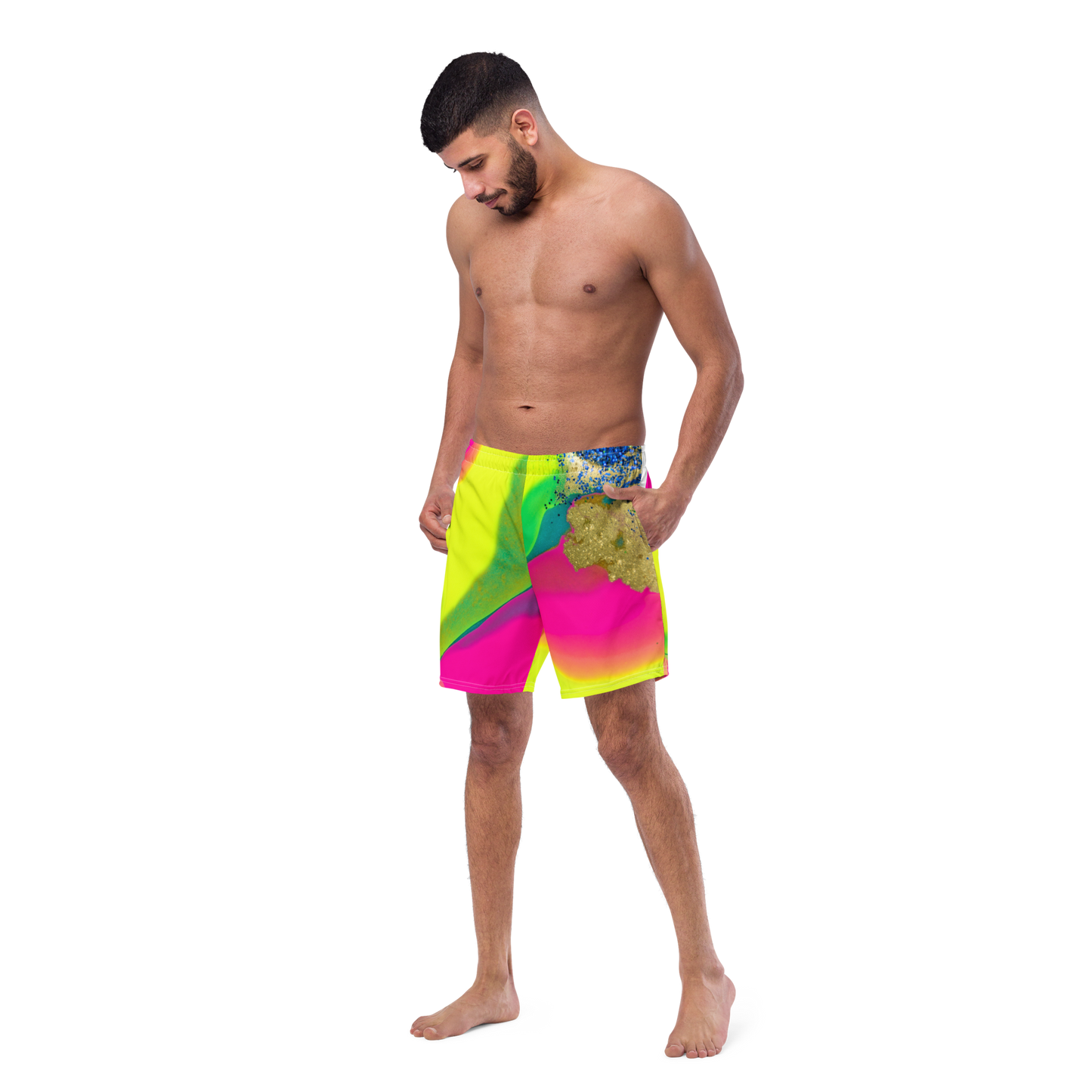 Glitterbomb Print Swim Trunks