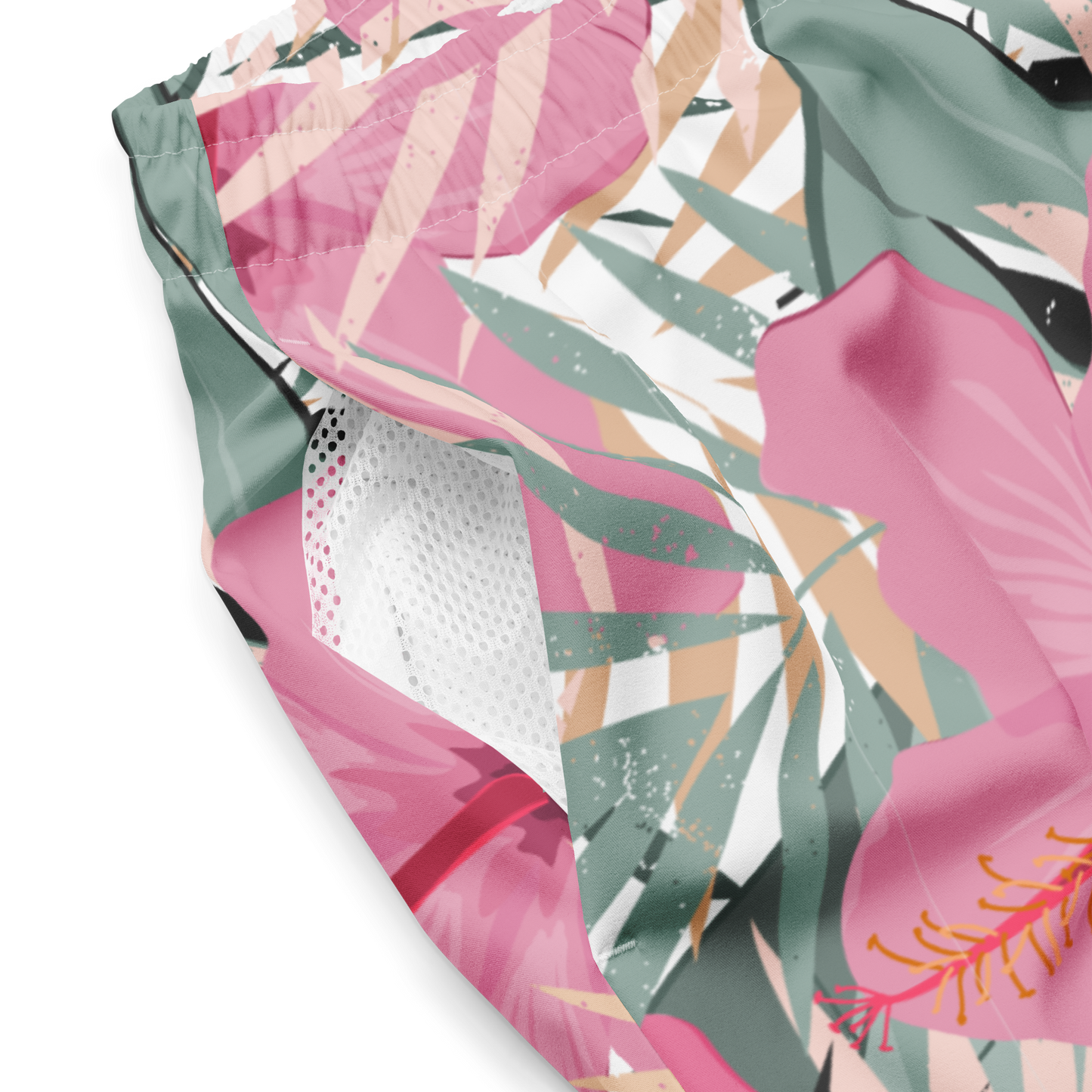 Tropical Flower Pattern Swim Trunks