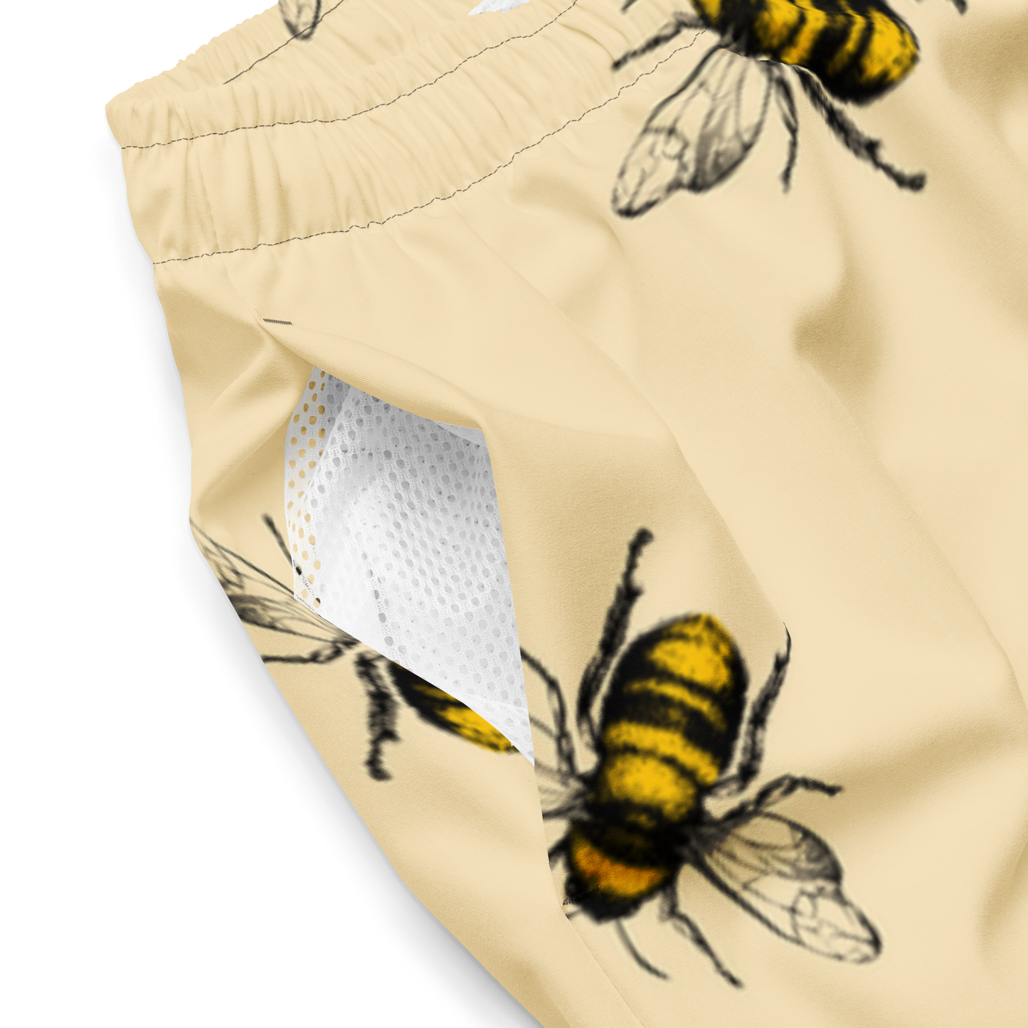 Water Bees Print Swim Trunks