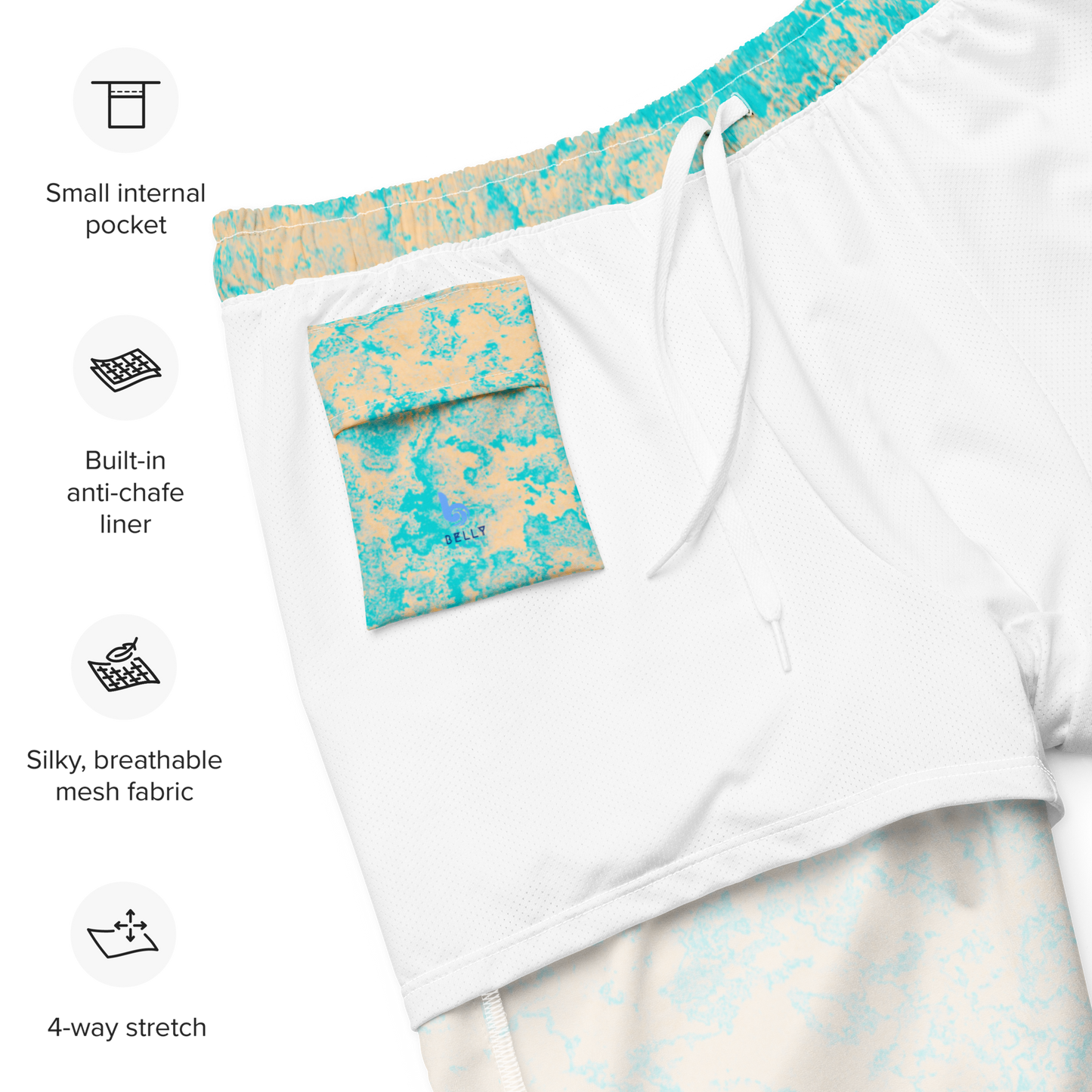 Seasalt & Vinegar Splash Pattern Swim Trunks