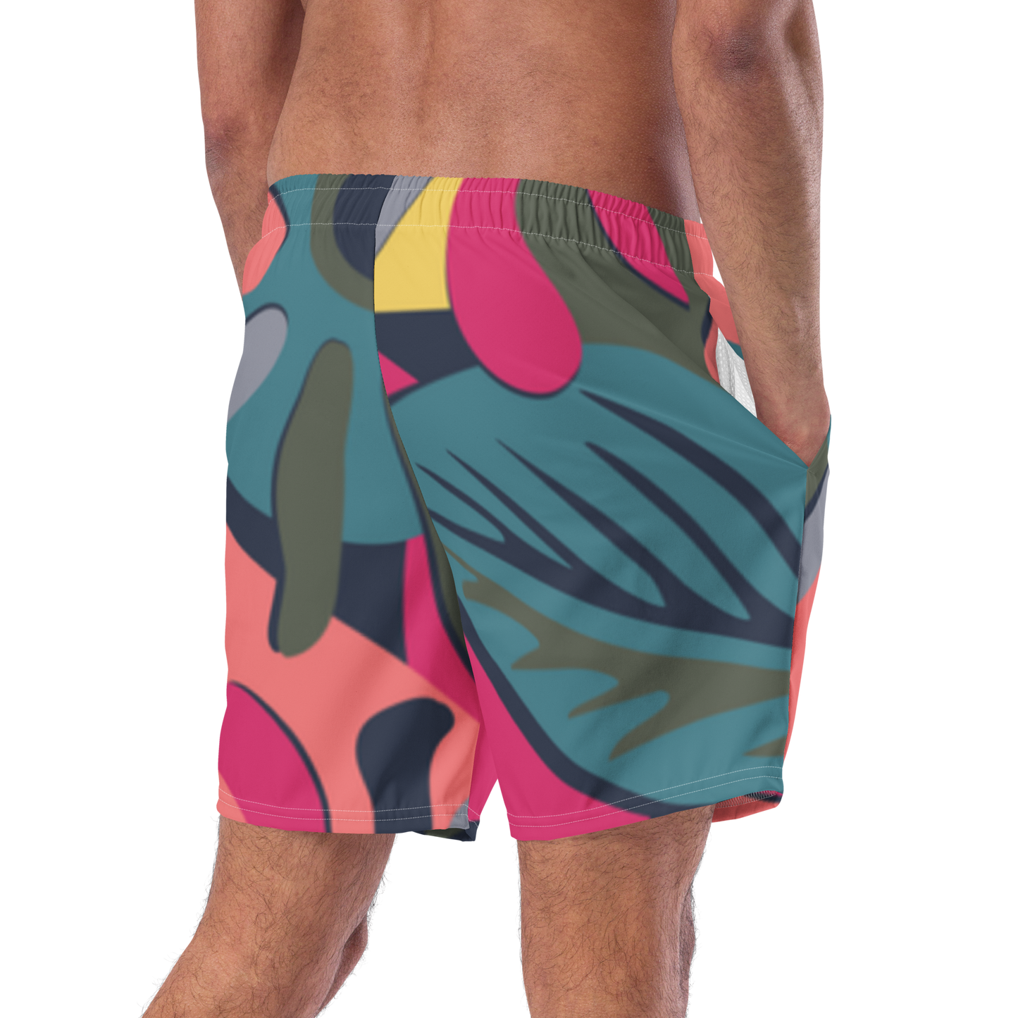 Tropical Pattern Pastels Swim Trunks