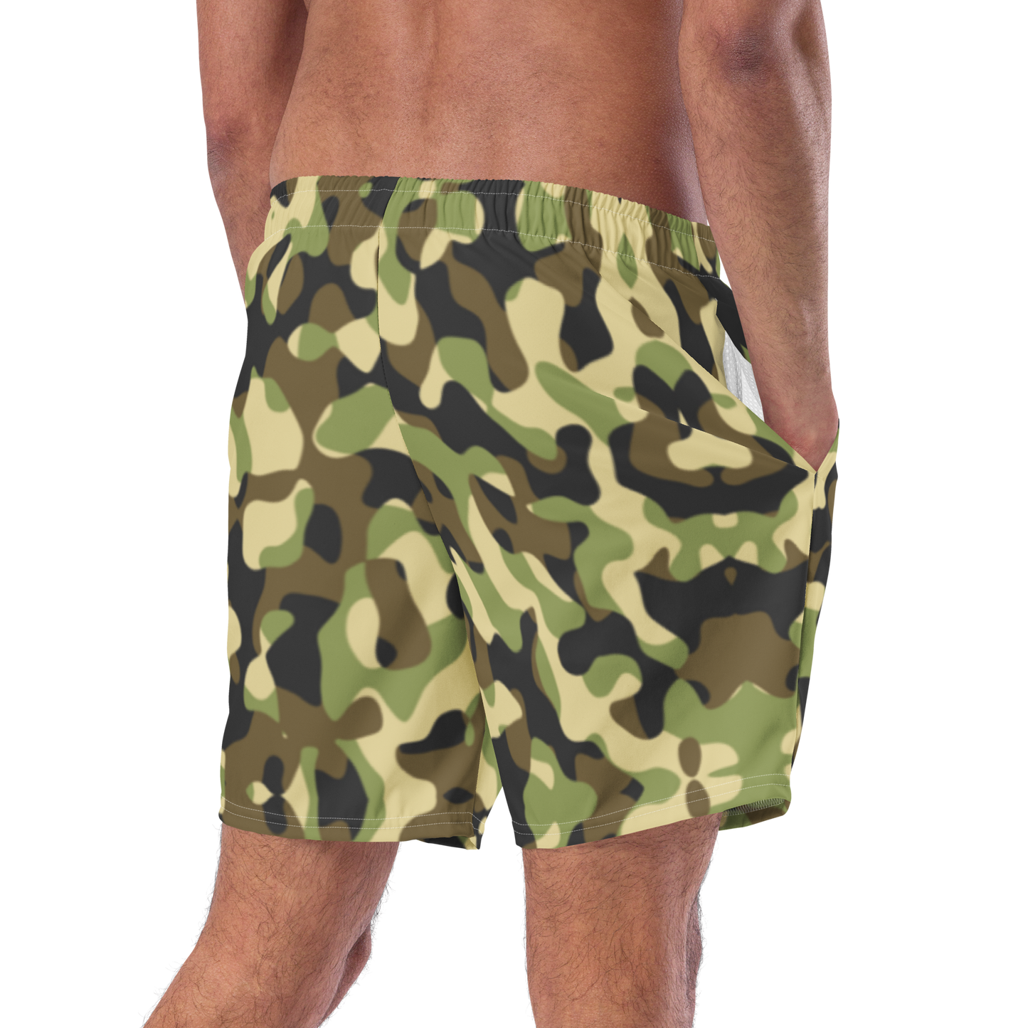 Green Camo Swim Trunks