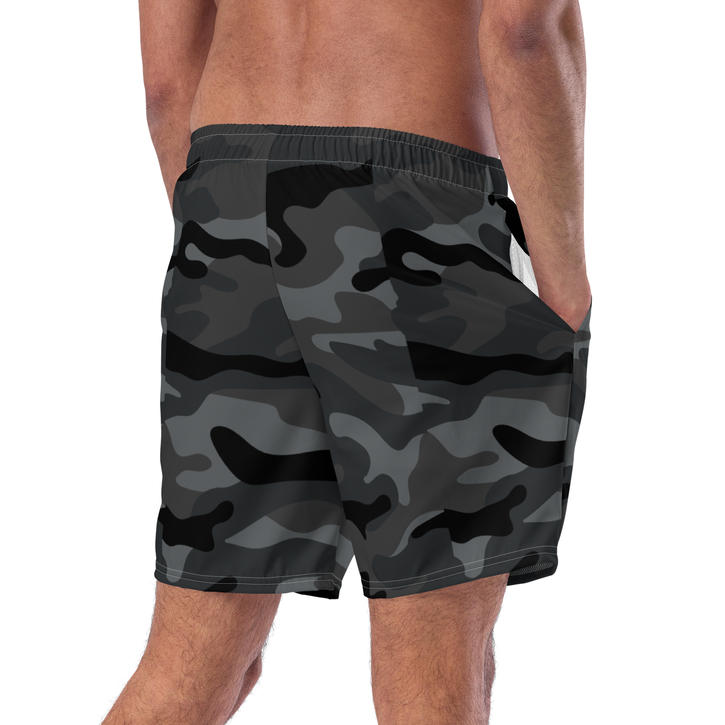 Black Camo Swim Trunks