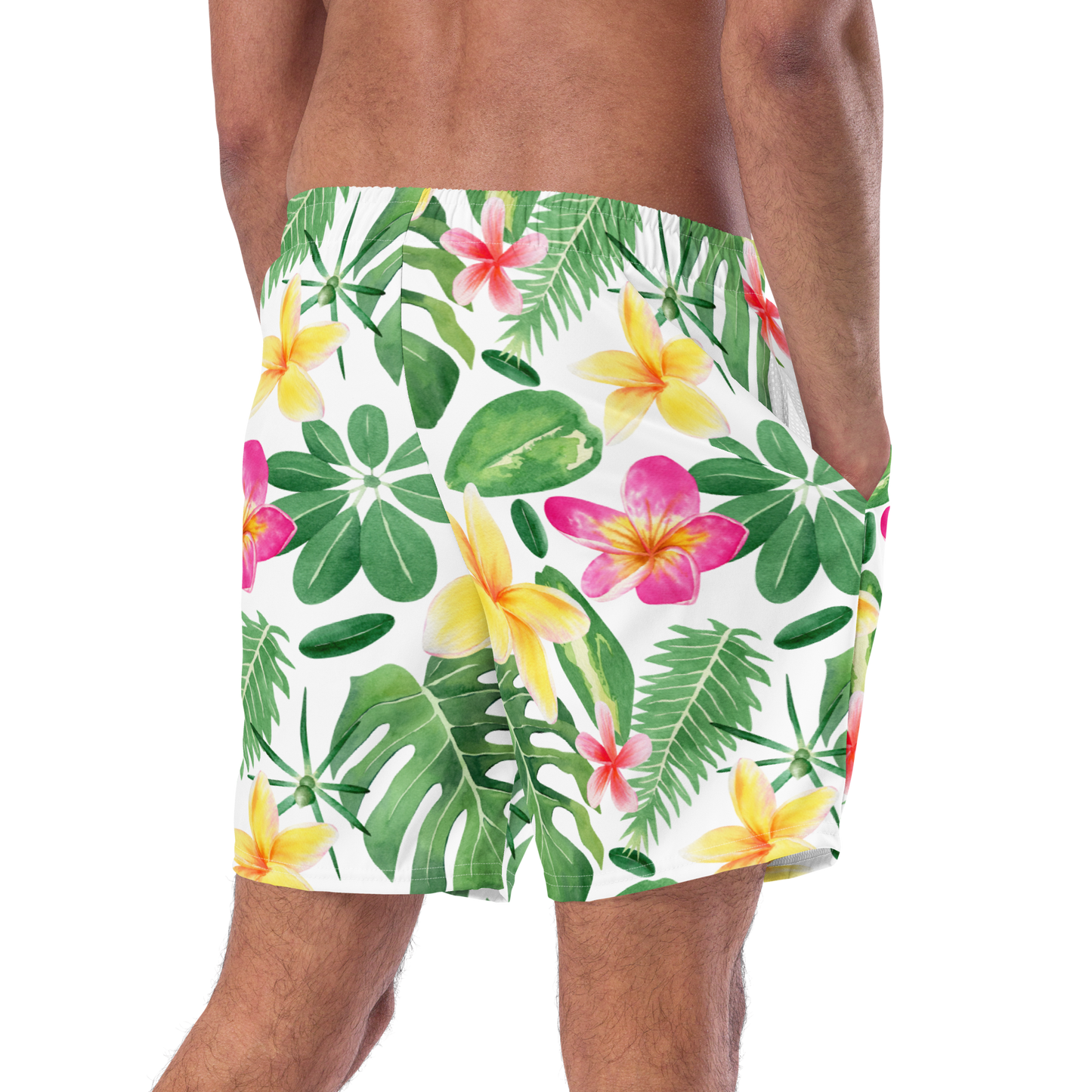 Tropical Plants Pattern Swim Trunks