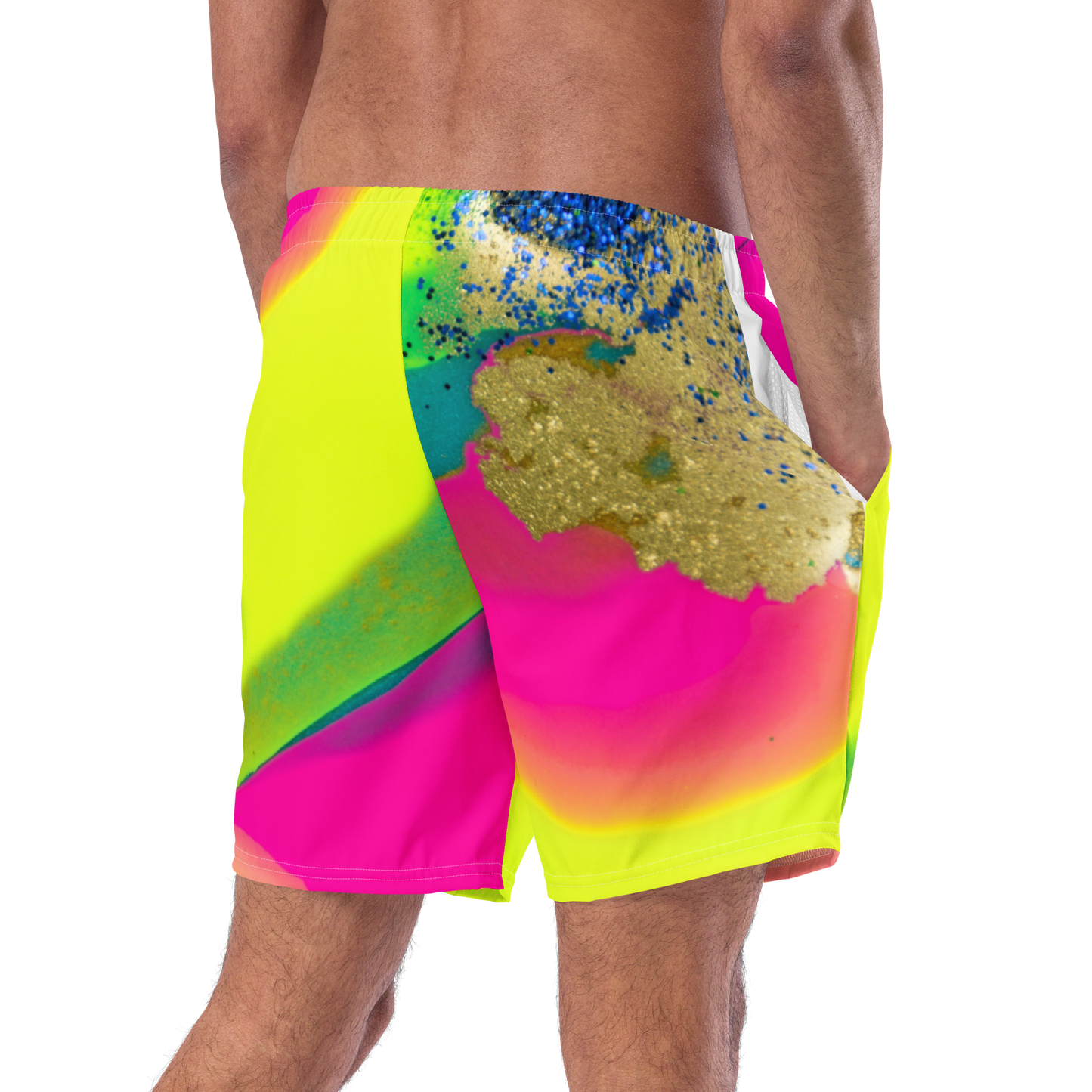 Glitterbomb Print Swim Trunks