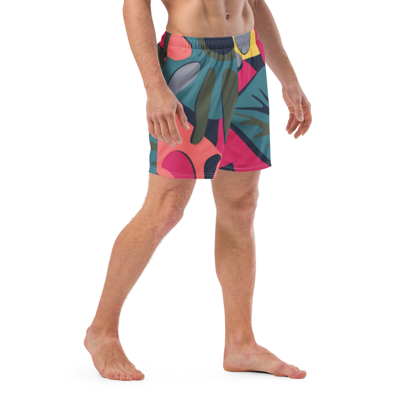 Tropical Pattern Pastels Swim Trunks