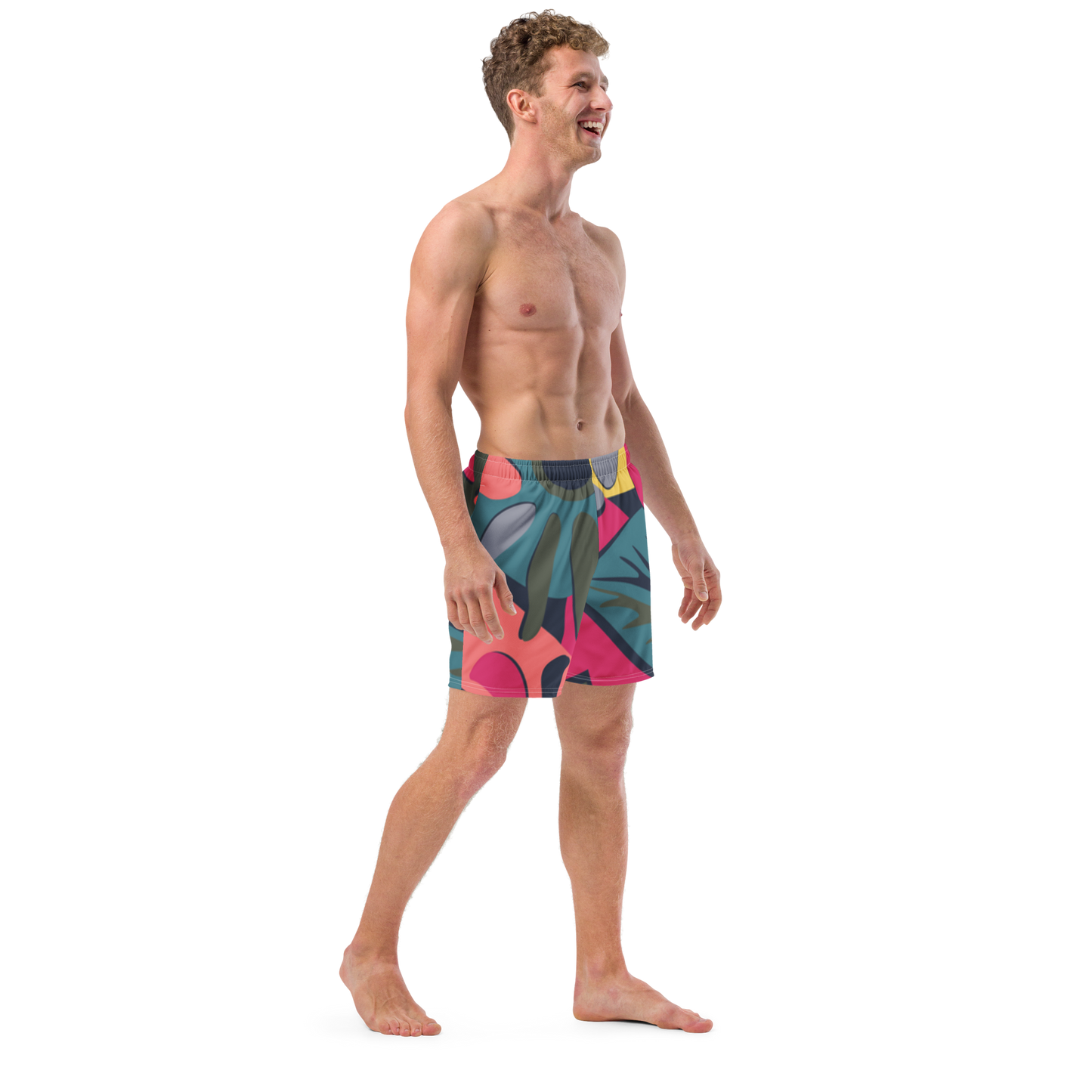 Tropical Pattern Pastels Swim Trunks