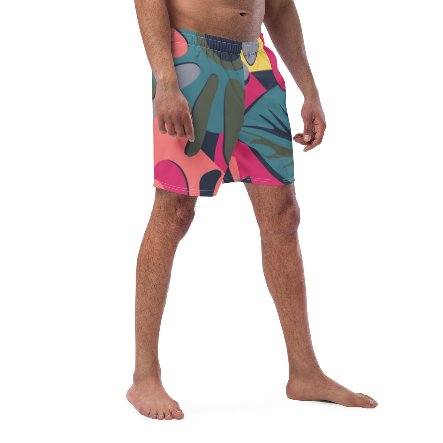 Tropical Pattern Pastels Swim Trunks