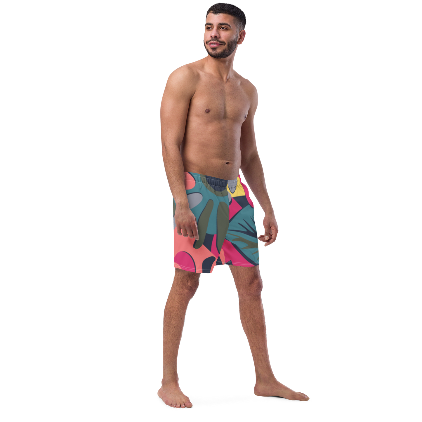 Tropical Pattern Pastels Swim Trunks