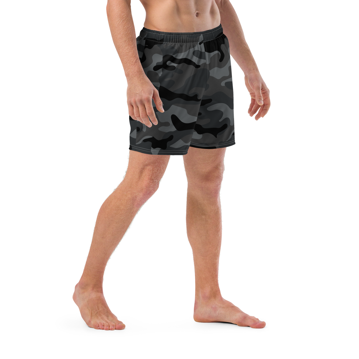 Black Camo Swim Trunks