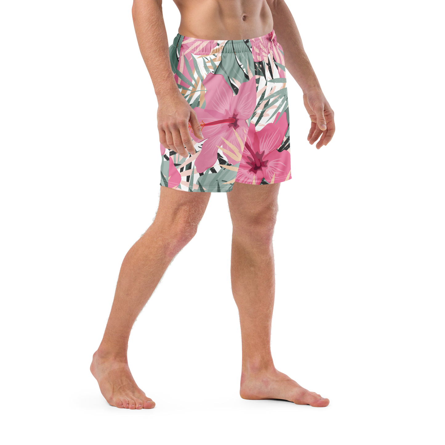 Tropical Flower Pattern Swim Trunks