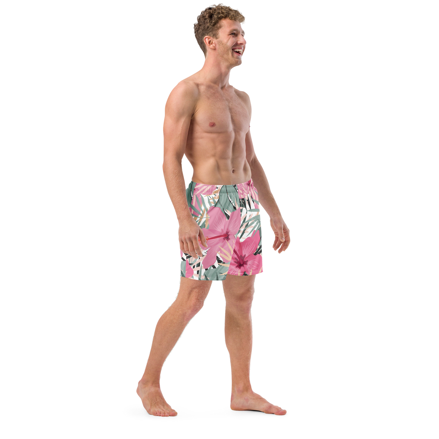 Tropical Flower Pattern Swim Trunks