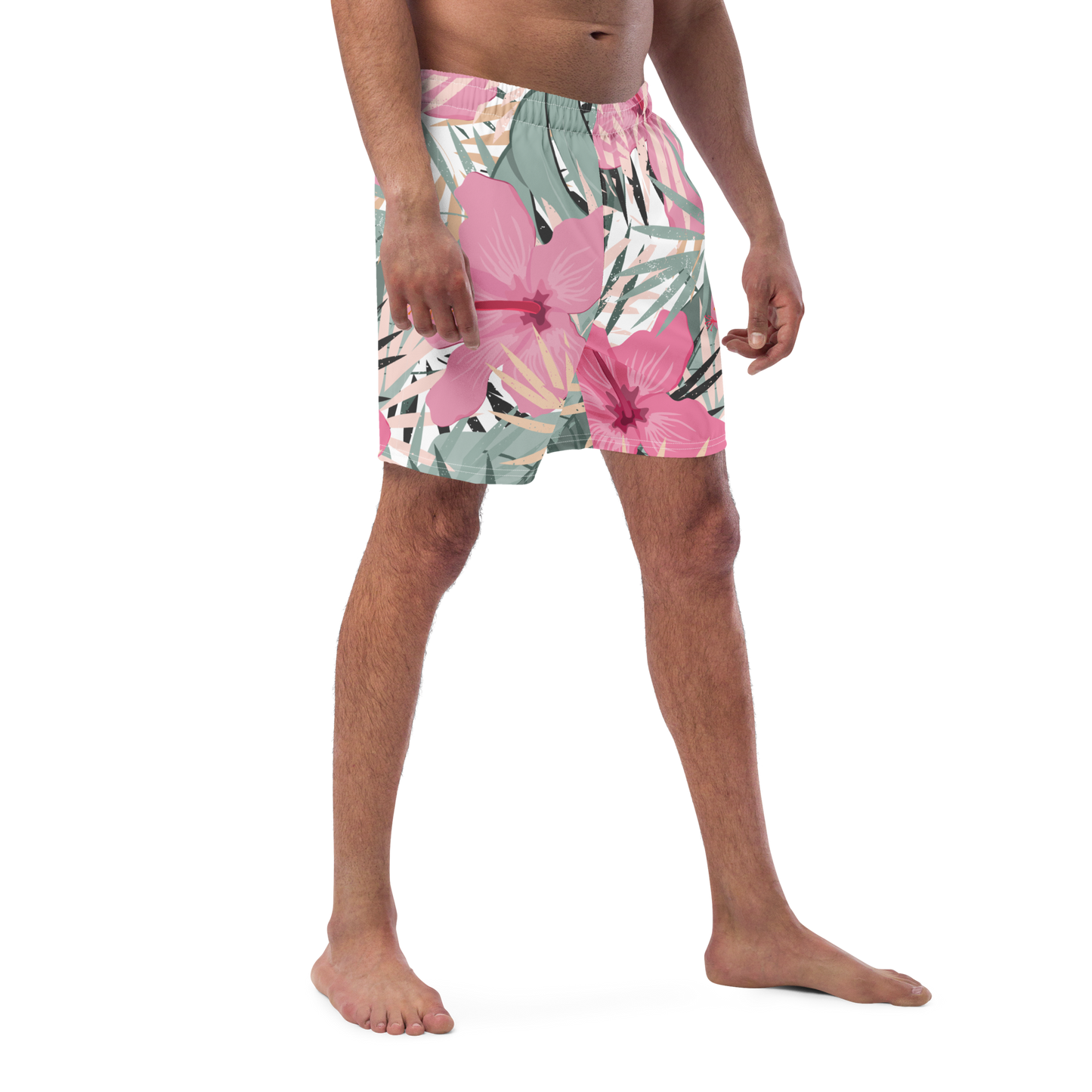 Tropical Flower Pattern Swim Trunks