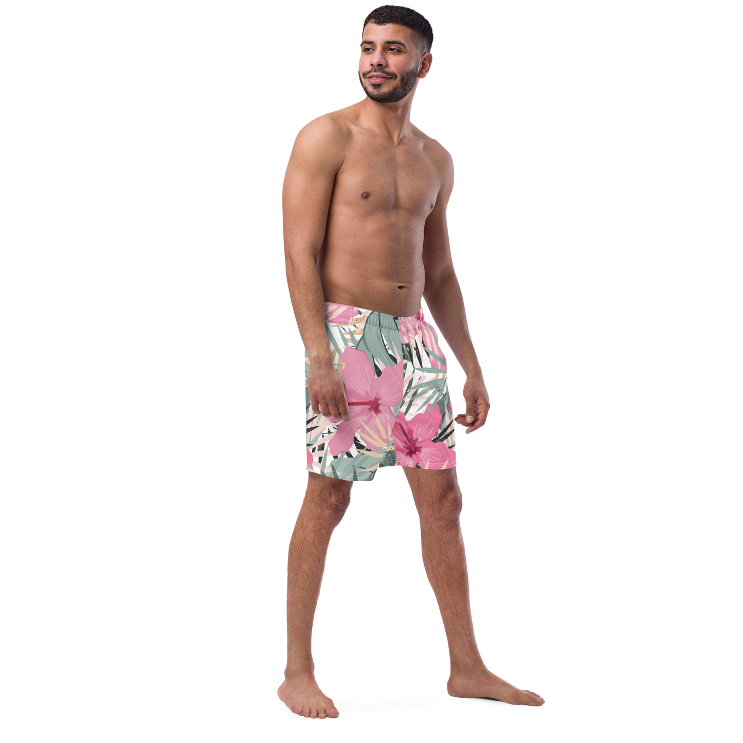 Tropical Flower Pattern Swim Trunks