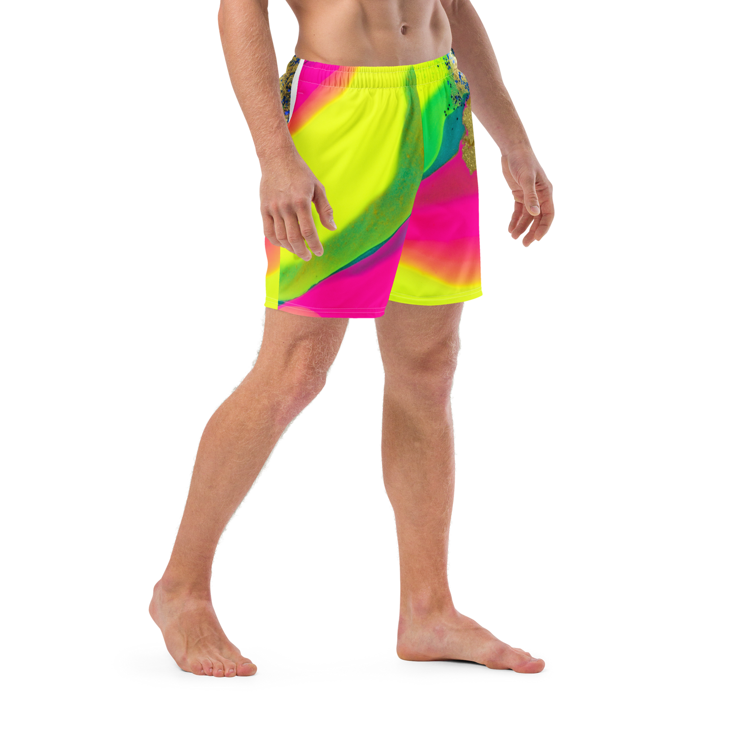 Glitterbomb Print Swim Trunks