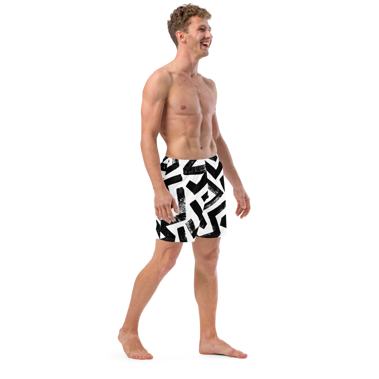 Bold Print Recycled Swim Trunks