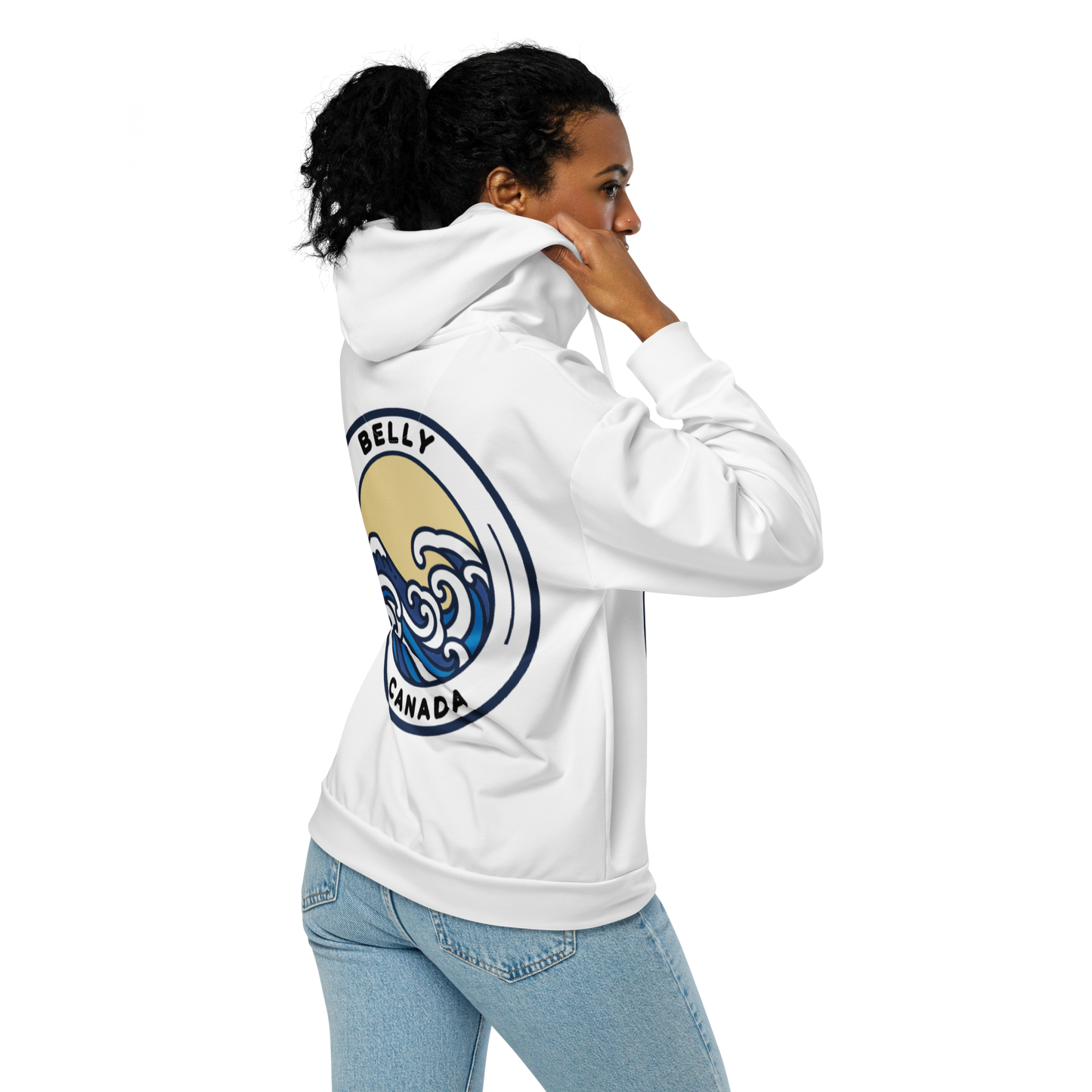 Women's Belly White Zip Hoodie