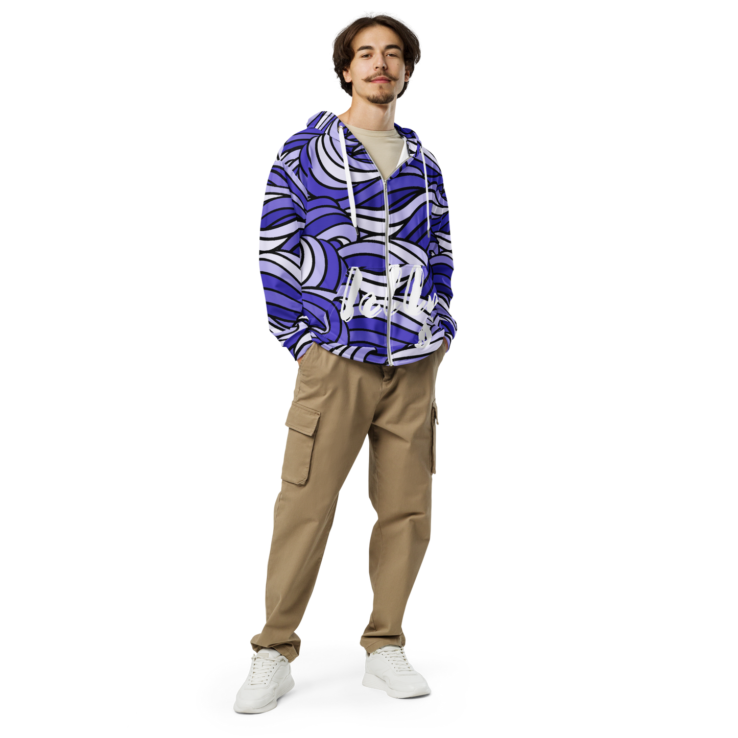 Men's Water Pattern Zip Hoodie