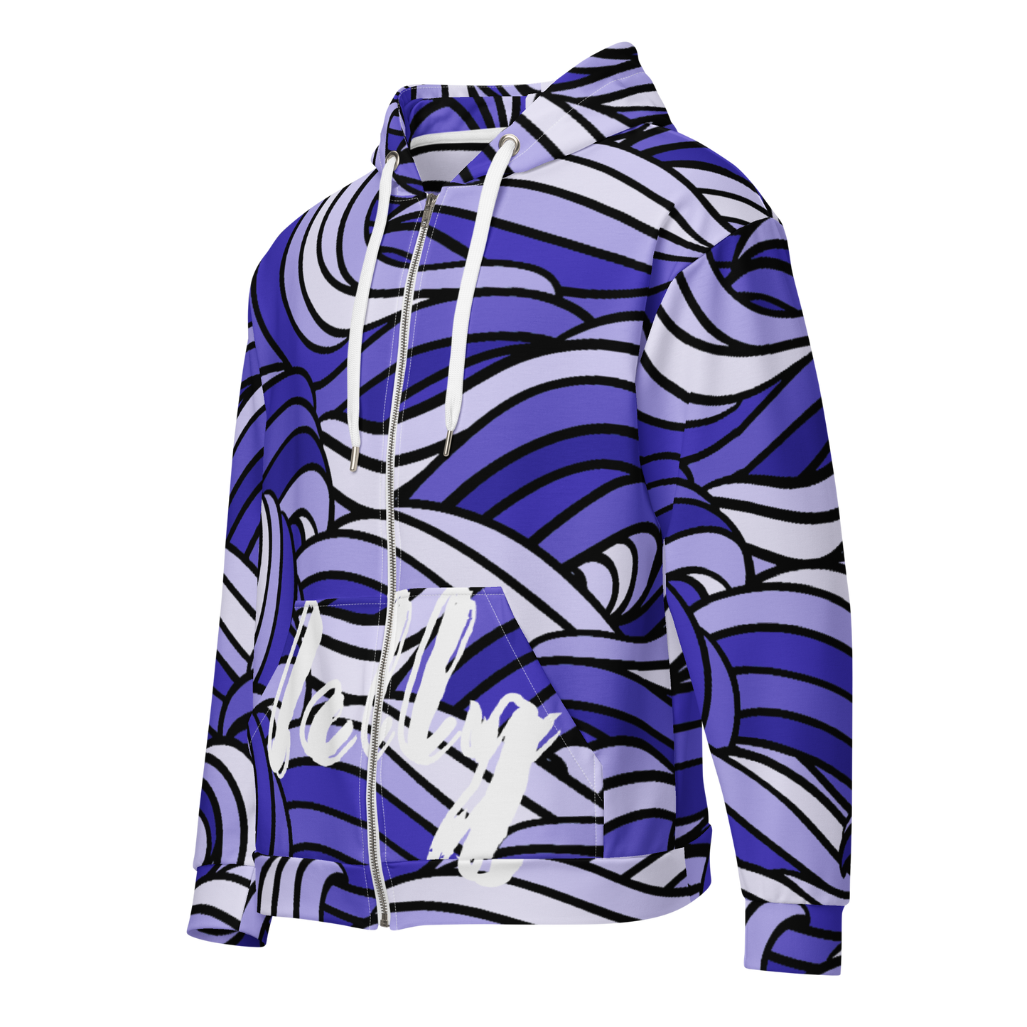 Men's Water Pattern Zip Hoodie