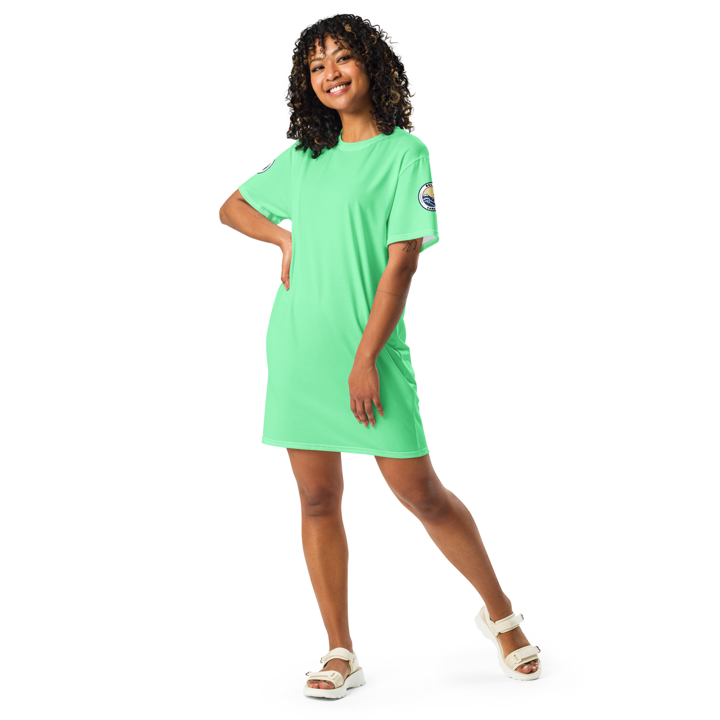 Women's flʊəresənt green T-Shirt Dress