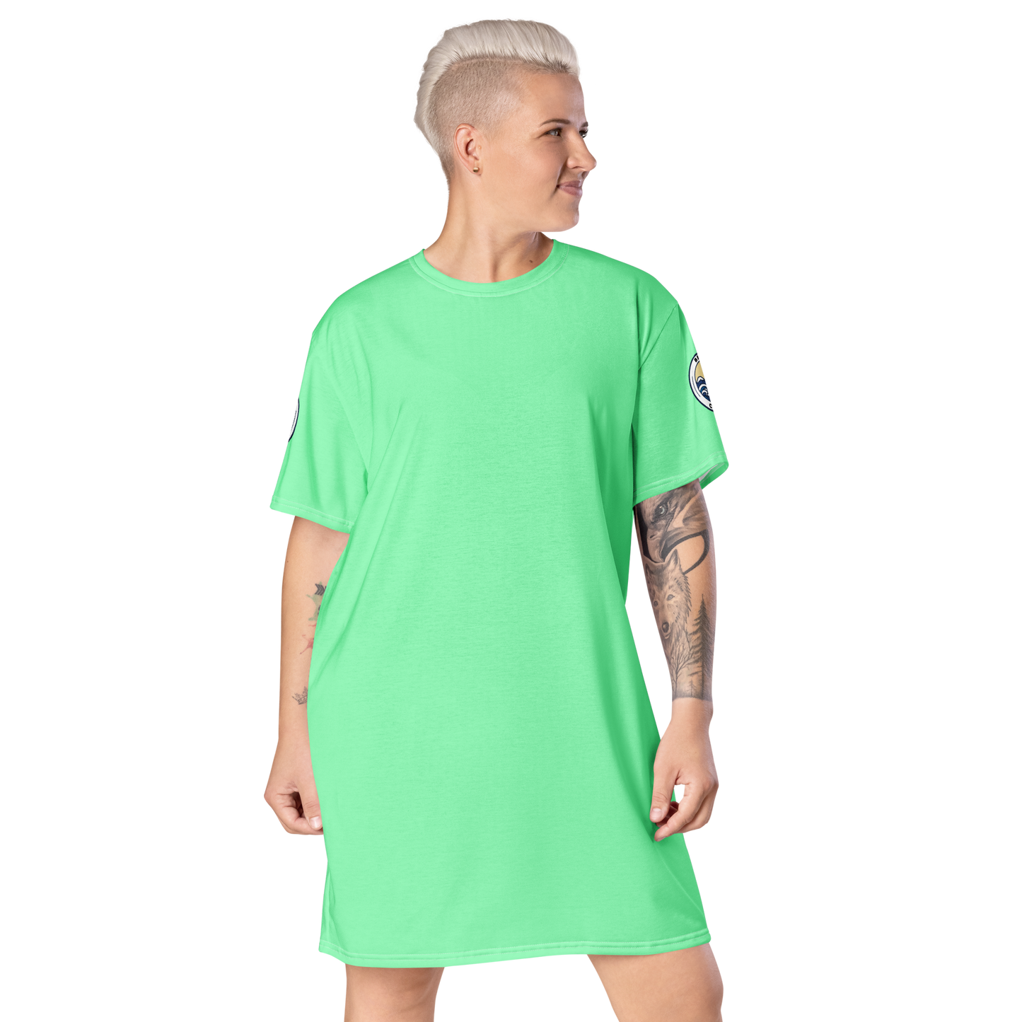 Women's flʊəresənt green T-Shirt Dress