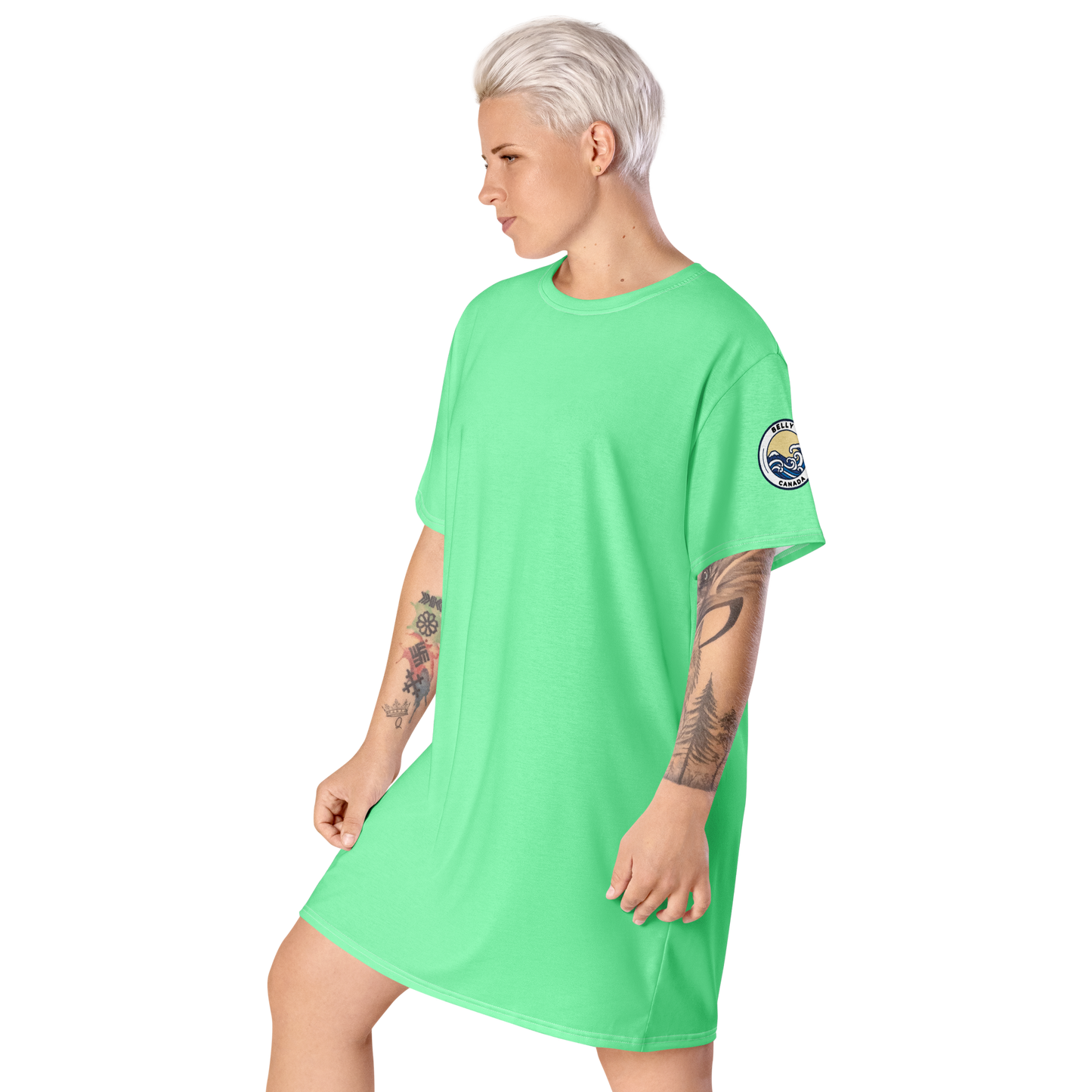 Women's flʊəresənt green T-Shirt Dress