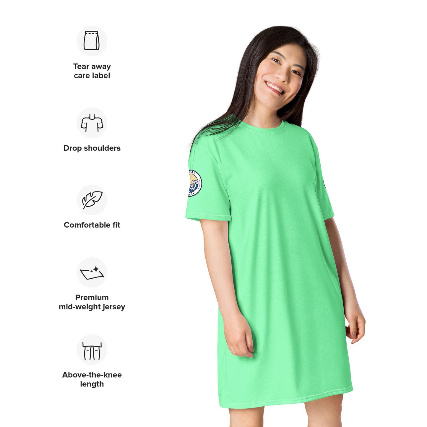 Women's flʊəresənt green T-Shirt Dress