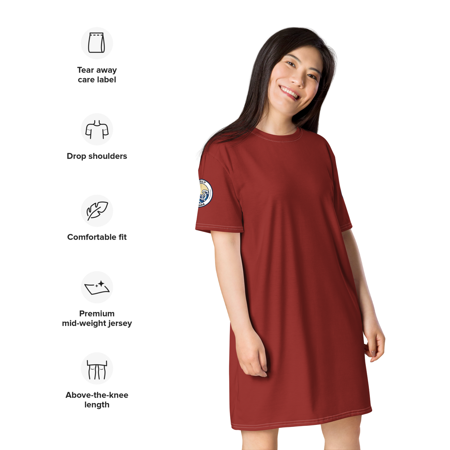 Women's məˈruːn/ mə-ROON T-Shirt Dress