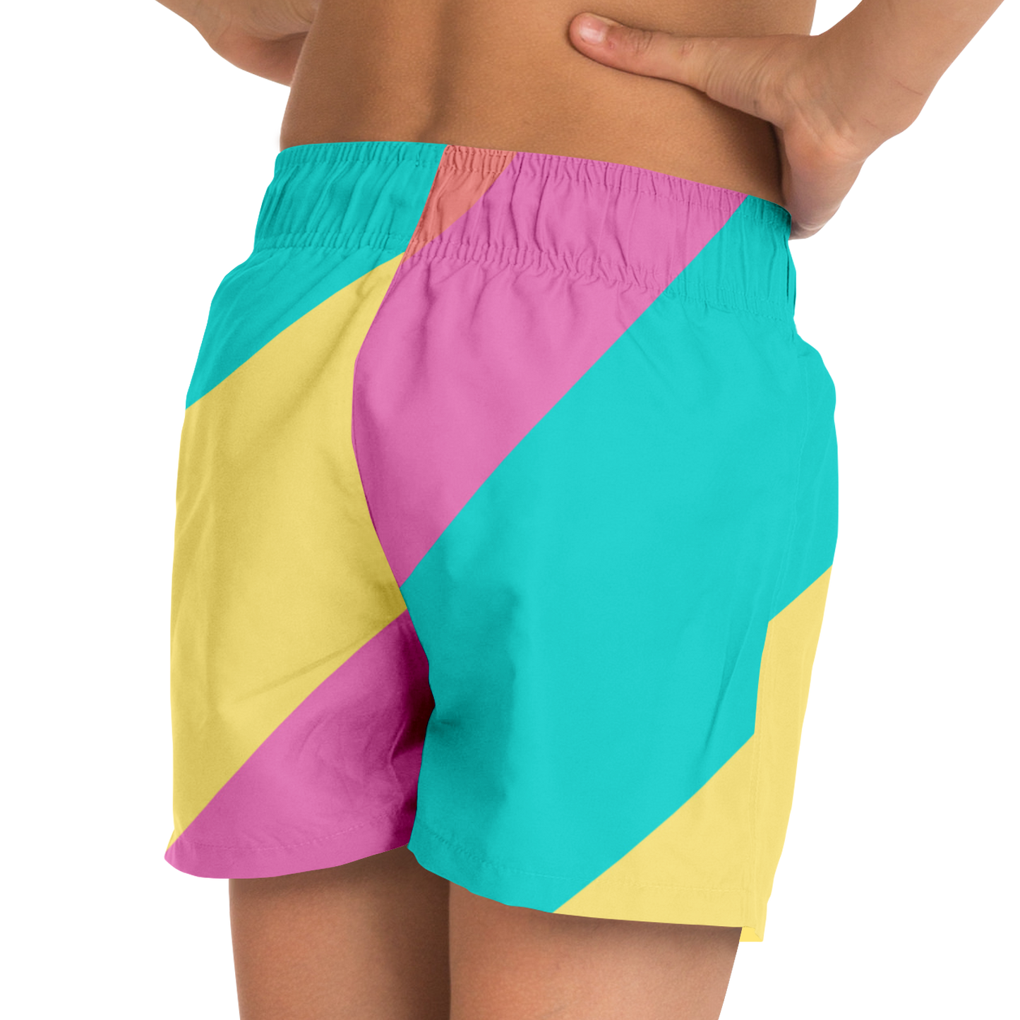 Pastel Lines Kids Swim Trunks