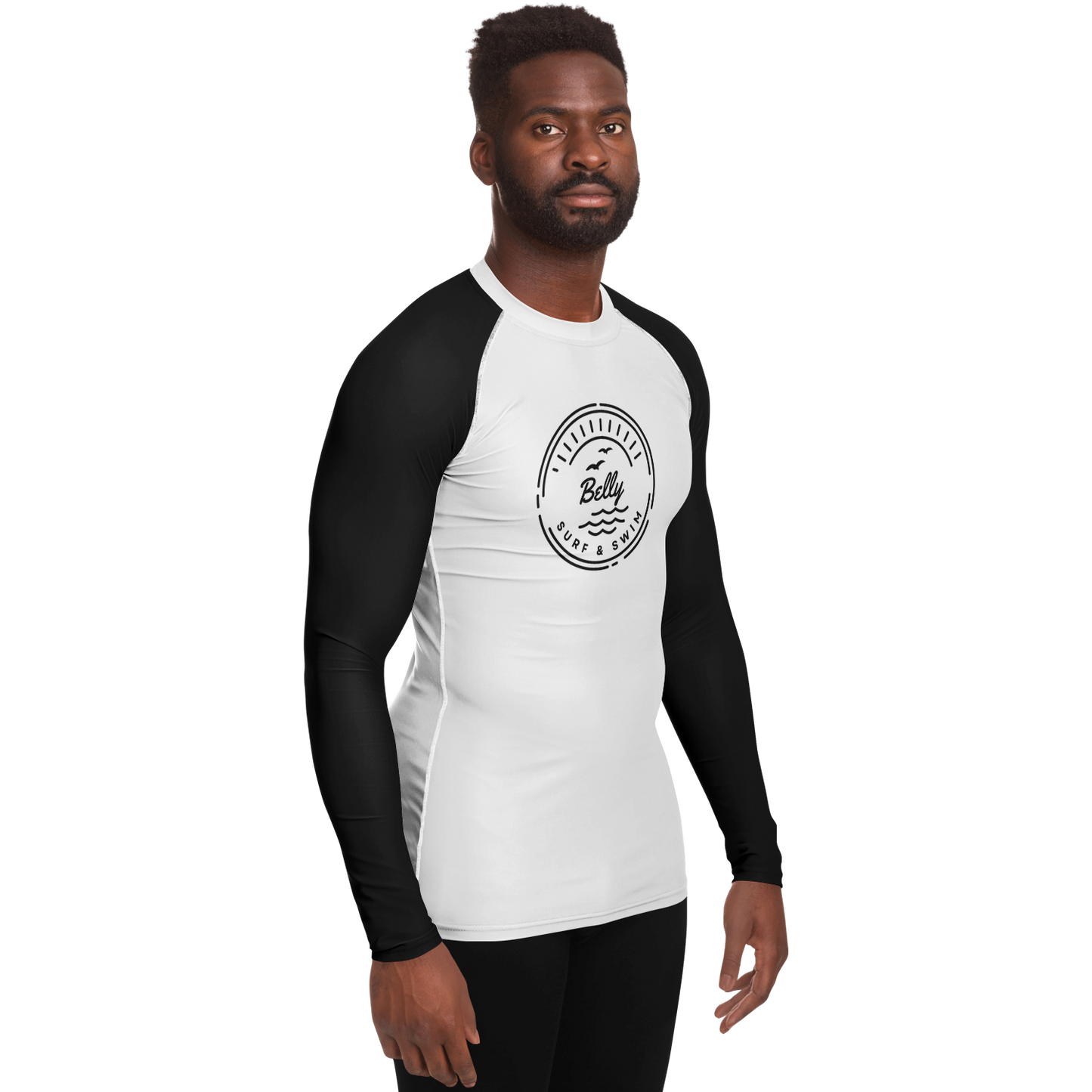 Men's Black and White Rashguard