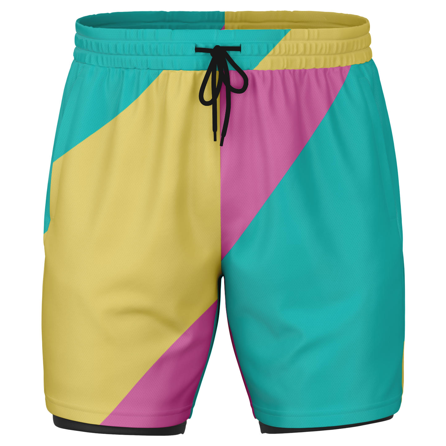 Men's Pastels with Dark Rash Guard 2-in-1 Shorts