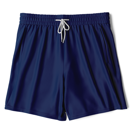 Men's Navy with Light Blue Rash Guard 2-in-1 Shorts