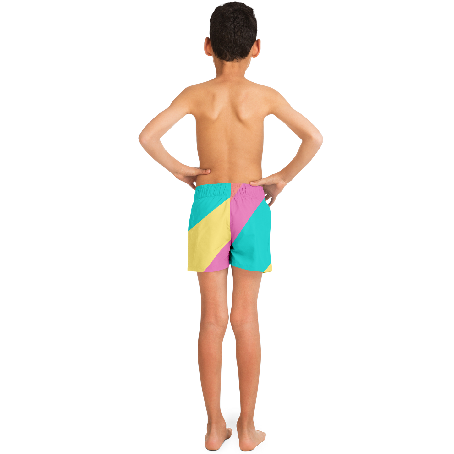 Pastel Lines Kids Swim Trunks