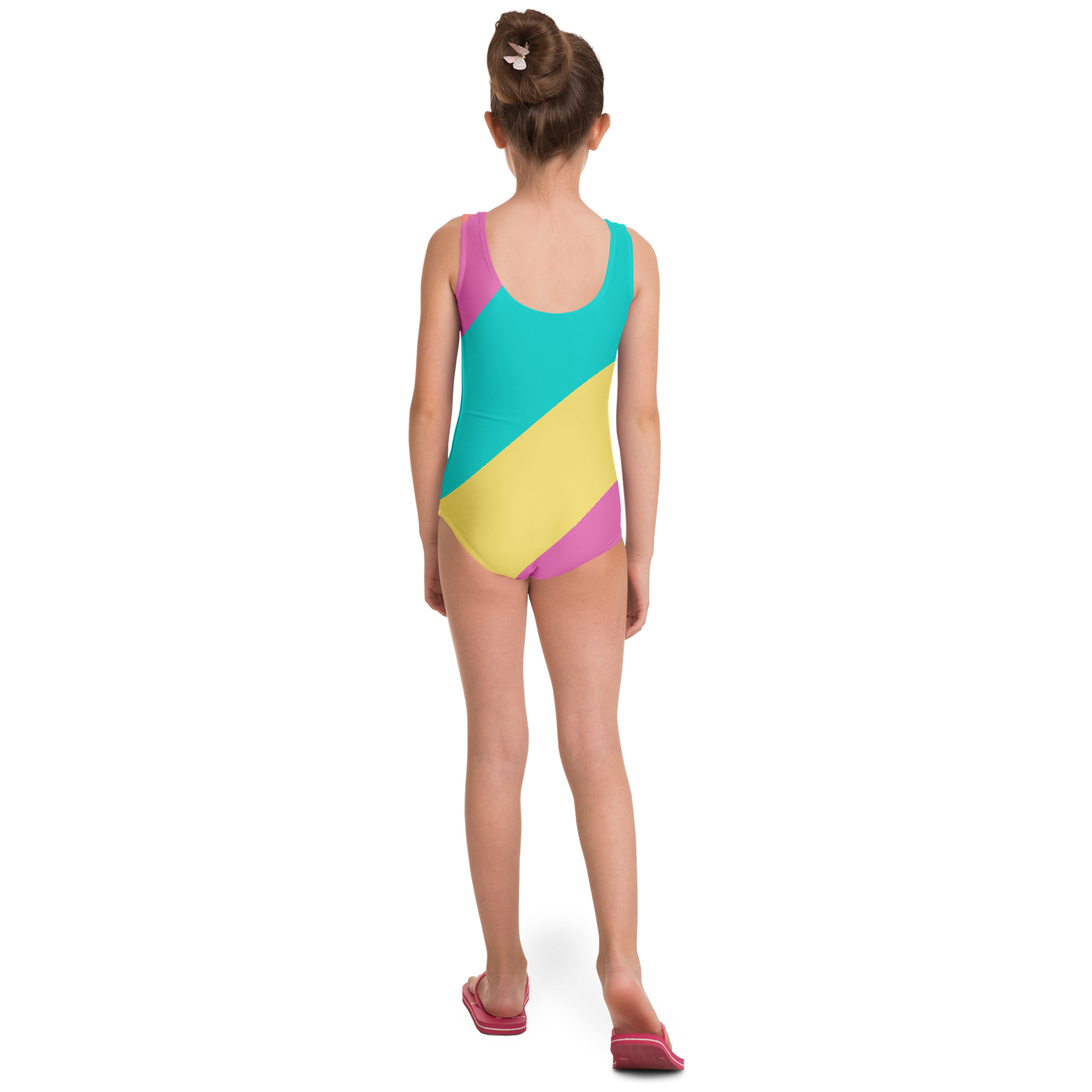 Youth Pastel Lines One-Piece Swimsuit