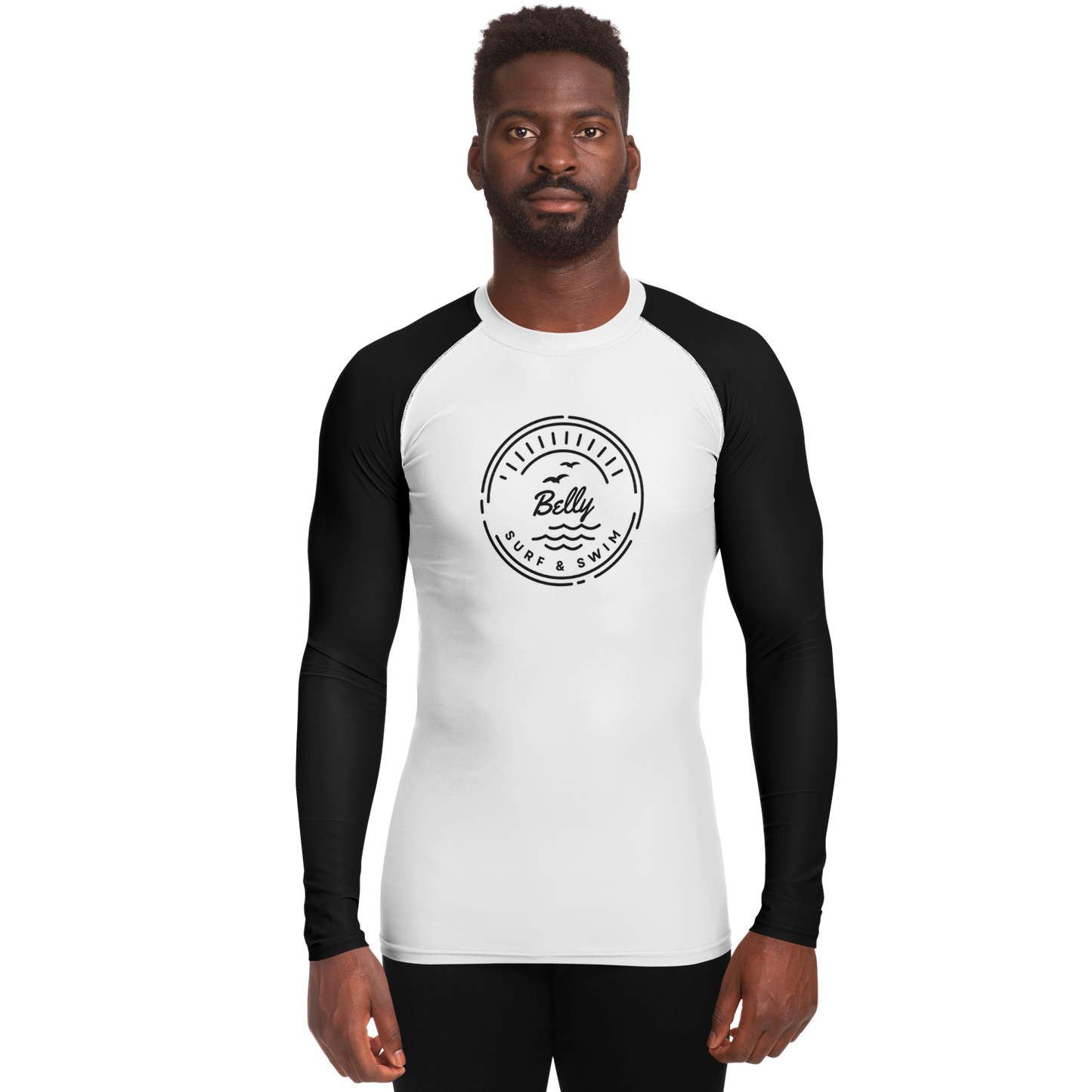 Men's Black and White Rashguard