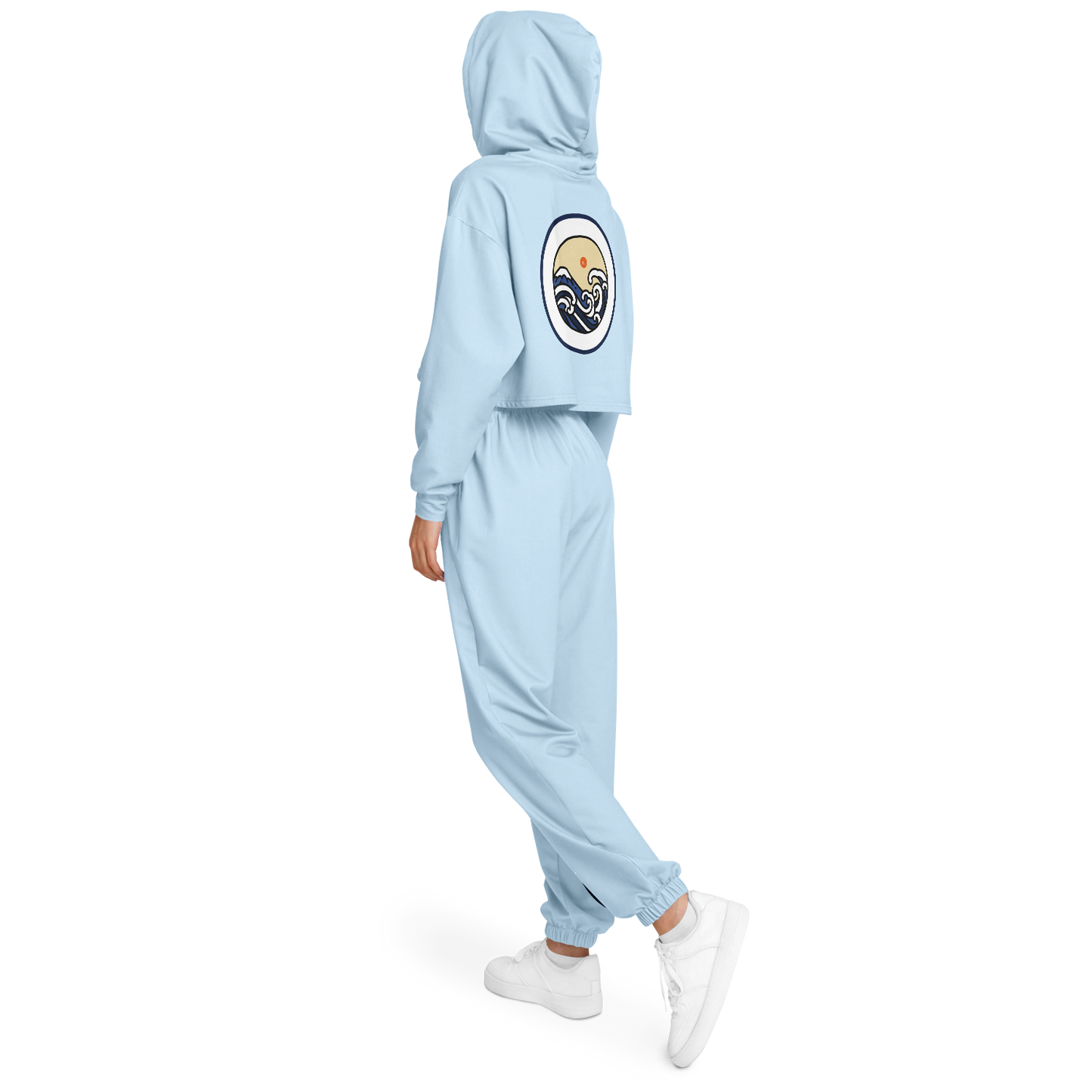 SET: Baby Blue Crop-Hoodie and Sweatpants